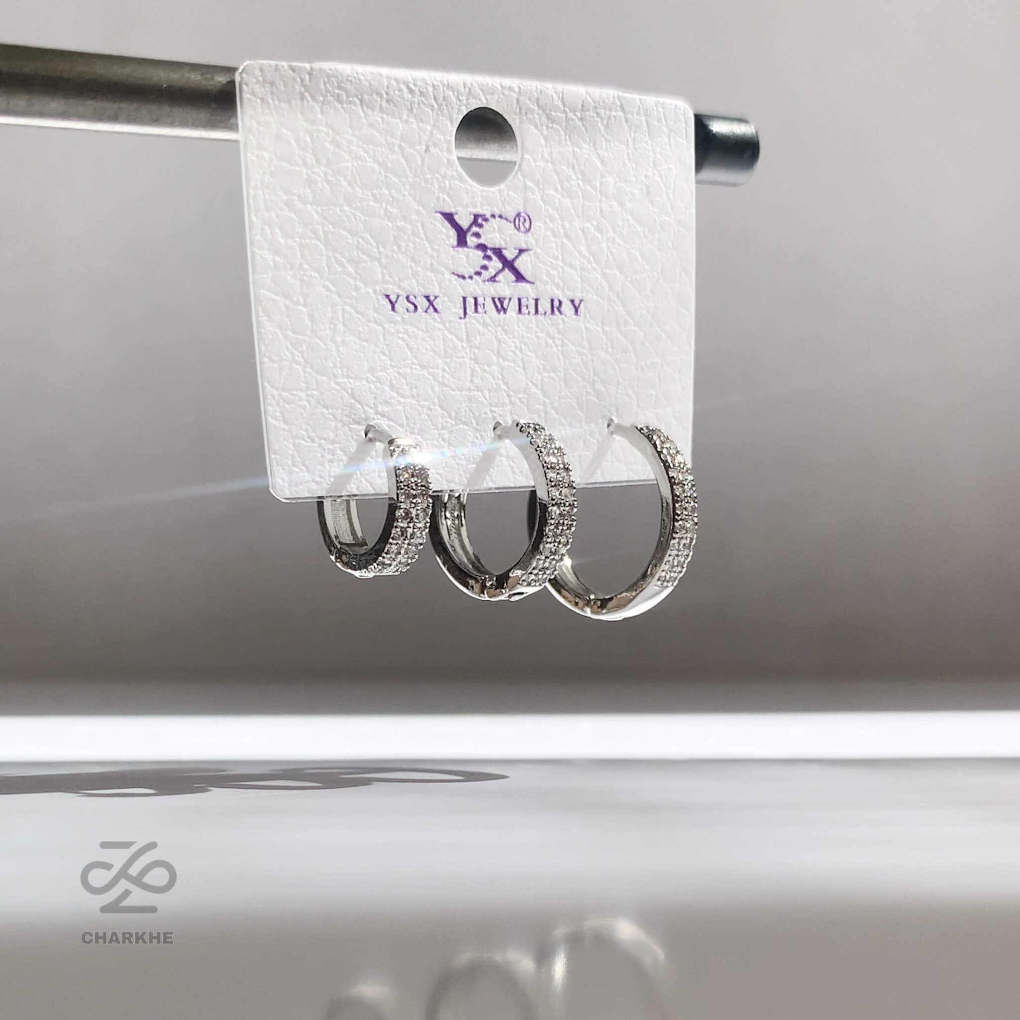 پک گوشواره حلقه‌ ای جواهری YSX