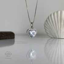 گردنبند قلب جواهر آبکاری طلا