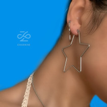 گوشواره ستاره حلقه ای استیل