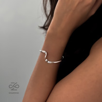 دستبند موج نقره آبکاری