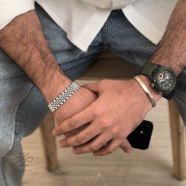 دستبند رولکس استیل نقره ایی
